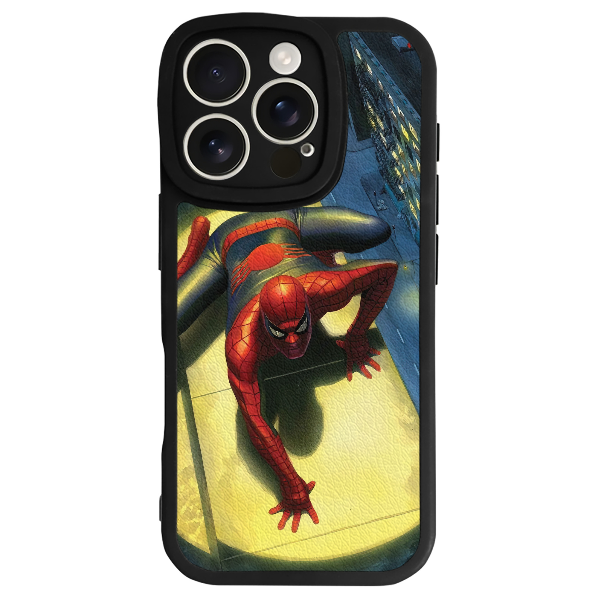 （画像用） Spider Man スパイダーマン 【iPhone 16シリーズ対応】シリコンスマホケース（レザー調） 材質：シリコン